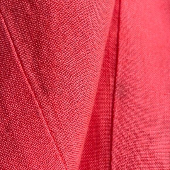 Liz Claiborne LizSport 100% LINEN High Rise Wide Leg Pants Coral Pink 12 - Picture 7 of 11